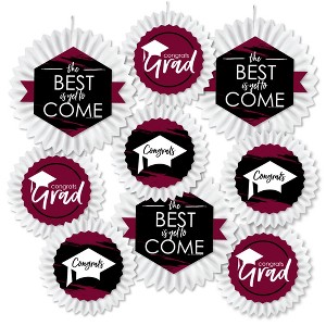 Big Dot of Happiness Maroon Grad - Best is Yet to Come - Hanging  Burgundy Graduation Party Tissue Decoration Kit - Paper Fans - Set of 9 - 1 of 4