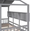 KTMBDW House Bed, Wood Kids House Bed with Roof, 2 Drawers and Storage Shelves, Bed Frame for Toddlers Teens Girls Boys, No Box Spring Needed - 3 of 4