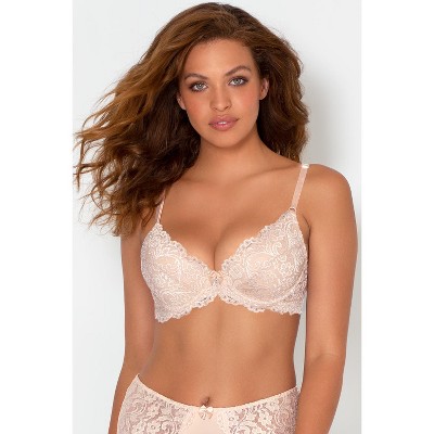 Smart & Sexy Women's Key Item Lace & Mesh Light Lined Bra, in The Buff, 36C  at  Women's Clothing store