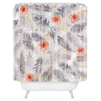 Floral Shower Curtain Gray - Deny Designs