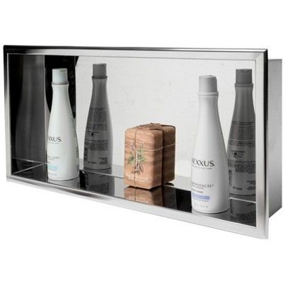 ALFI 24 x 12 Polished Stainless Steel Horizontal Single Shelf Bath Shower Niche