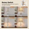 ROTTOGOON Table Lamps Set of 2, 28" Tall Bedside Lamp with Nightlight, Rustic Farmhouse Nightstand Lamps for Living Room Bedroom End Table - 3 of 4