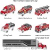 TEMI Diecast Emergency Fire Rescue Vehicle Toy Set w/Play Mat, Truck Carrier,Ambulance - 4 of 4