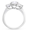 Pompeii3 3.55Ct TW Emerald Cut Three Stone Engagement Ring 14k White Gold Lab Created - Size 7 - 3 of 4
