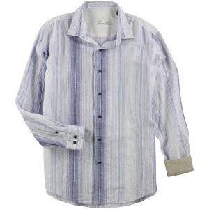 Tasso Elba Mens Vertical Linen Button Up Shirt - 1 of 1