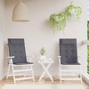 vidaXL Highback Chair Cushions 2 pcs - Anthracite Oxford Fabric - 2 of 4