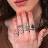 SOHI Women's Silver Oxidised Multi-Layer Ring - 3 of 3
