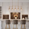 LNC Dendrophyllia 5-Lights 37.4" Modern Linear Kitchen Island Pendant  Lights, Polished Gold with 5 Clear Glass Shades - 4 of 4
