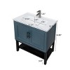 Bathroom Vanity With Ceramic Sink And Hot And Cold Faucet,Freestanding Bathroom Storage Cabinet With 2 Doors And Open Iron Shelf-Maison Boucle - 4 of 4