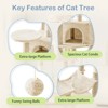 FONTOI 44 Inch Cat Tree Tower Large Cat Climbing Tree with Extended Platform, Indoor Pet House for Cats Kittens Play, Beige, 13.7"* 17.7"*43.6" - 4 of 4