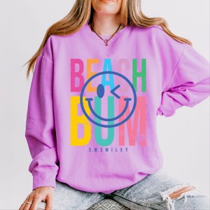 Simply Sage Market S.W.Smiley Beach Bum  Lightweight Garment Dyed Sweatshirt - 1 of 4