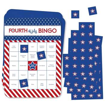 Big Dot of Happiness 4th of July - Bar Bingo Cards and Markers - Independence Day Bingo Game - Set of 18
