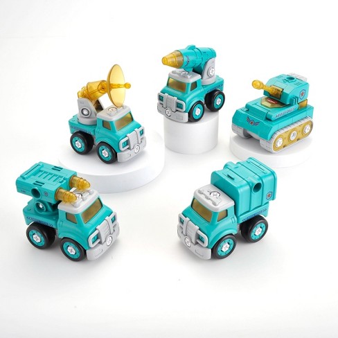 Insten 5 In 1 Take Apart Toy Robot Truck Playset Engineering