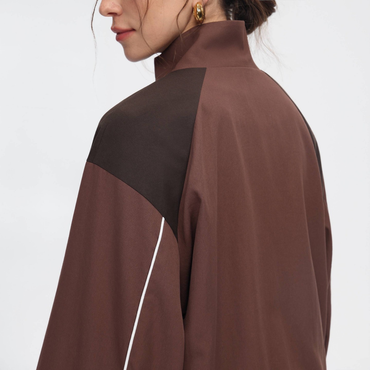Женская куртка A New Day Long Sleeve Colorblock Sporty, цвет: Коричневый — фото 5