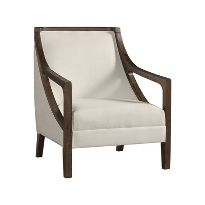Dayna Transitional Beige Accent Chair with Trendy Cut-Outs