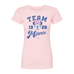Women's - Disney - Team Minnie- Juniors Fitted Short Sleeve Graphic T-Shirt Fitted Graphic T-Shirt - 1 of 1