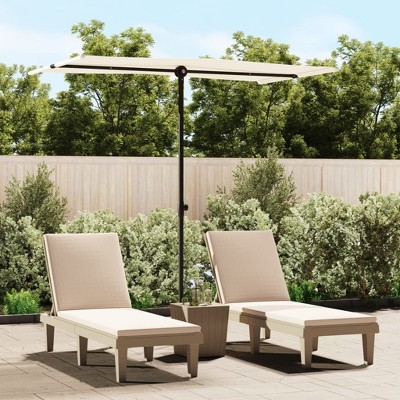vidaXL Outdoor Parasol with Aluminum Pole 70.9 in.x43.3 in. Sand White