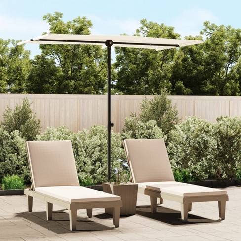 vidaXL Outdoor Parasol with Aluminum Pole 70.9 in.x43.3 in. Sand White - image 1 of 4