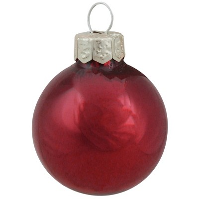 Northlight 40ct Bordeaux Pearl Glass Christmas Ball Ornaments 1.25" (30mm)