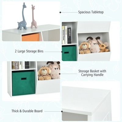 White MDF Kids Toy Storage Organizer with Baskets