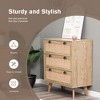 Captiva Designs Boho Rattan Nightstand Dresser Cabinet with Natural Rattan Drawer for Entryway, Living Room, Closet - 3 of 4