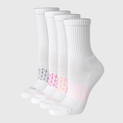 Hanes Women's 4pk Absolute Active Crew Socks - White 5-9 : Target