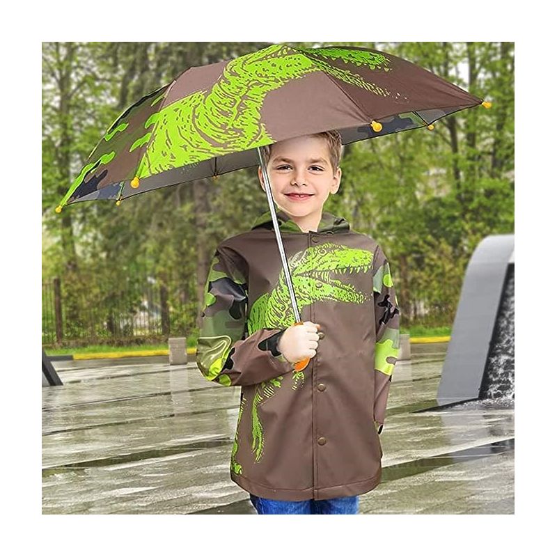 Dinosaur Boys Umbrella & Rain Jacket Set - Kids Ages 3T-9 Years, 2 of 4