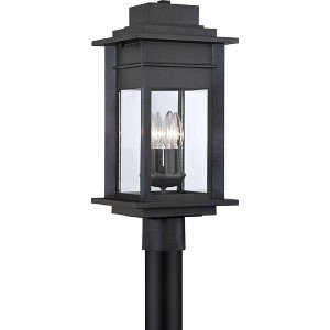 Franklin Iron Works Outdoor Post Light Fixture Black Specked Gray 19 1/2" Clear Glass for Exterior Garden Yard Patio Driveway - 1 of 4