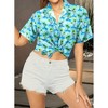 LA LEELA Hawaiian Shirts Womens Floral Summer Party Blouse Shirt Blouses Short Sleeve Vacation Casual Button Up Dress Tee Shirts Tops - 2 of 4