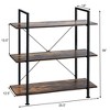 Costway 3-Tier Bookshelf Industrial Bookcase Display Shelf Storage Rack Rustic Brown - 2 of 4