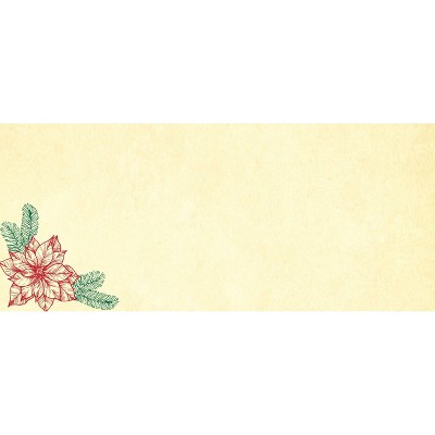 40ct Poinsettia Foil Envelope