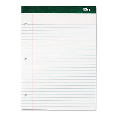 Tops Double Docket Writing Pad 8 1/2 x 11 3/4 Legal/Wide White 100 Sheets 63379