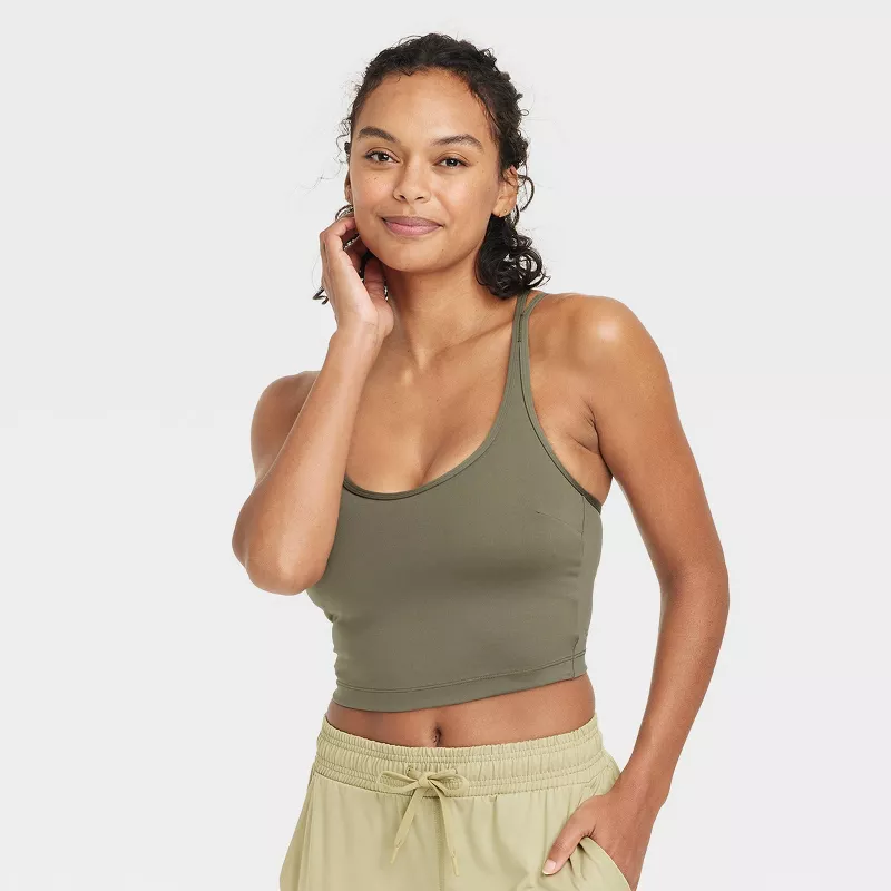 Women's Light Support Brushed Strappy Crop Kuwait