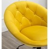 Velvet Tufted Back Swivel Accent Chair with Hydraulic Adjustable Height - 2 of 4