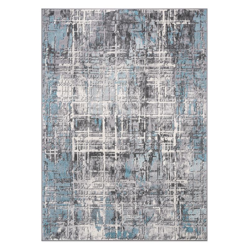 World Rug Gallery Distressed Abstract Stain Resistant Soft Area Rug, 1 of 18