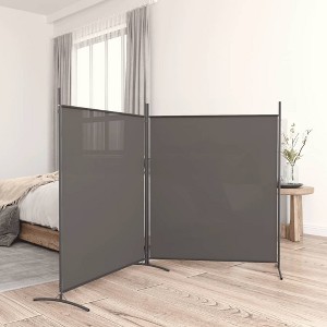 vidaXL 2-Panel Room Divider Anthracite 137"x70.9" Fabric - 1 of 4
