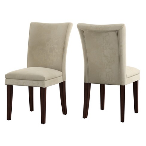 Set Of 2 Microfiber Wood Chairs Cream Inspire Q Target