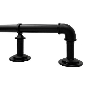Lumi Home Furnishings 72"x144" Wraparound Single Steel Curtain Curtain Rod Matte Black - 1 of 4