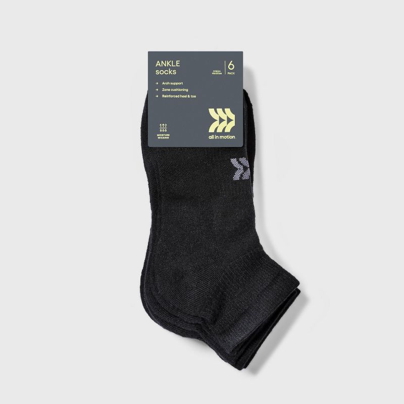 Women's Cushioned 6pk Ankle Athletic Socks - All In Motion™ 4-10, 3 of 5