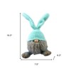 HomeRoots 19" Blue and Gray Fabric Easter Standing Gnome Tabletop Sculpture - 3 of 4