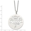 Chisel Stainless Steel Polished Flower Cut-out Circle Pendant on a 22" Cable Chain Necklace - 4 of 4