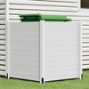 LOVMOR 38"W X 42"H Air Conditioner Fence Panels, 2 Panels Privacy Fence for Outside Privacy Screens Trash Can Enclosure with Metal Stake,Trash Can Screen Fence Pool Equipment Fence, Wood - 2 of 4