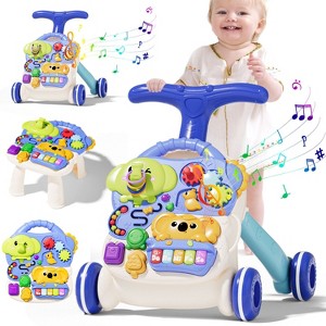 Skirfy 3-in-1 Sit-to-Stand Walker, Push-to-Play Learning Toys, Speed- and Height-Adjustable Musical Activity Center for Ages 12 Months and Up - 1 of 4