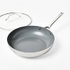 12" Nonstick Ceramic Coated Stainless Steel Frying Pan with Cover - Figmint™ - 3 of 4