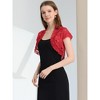 INSPIRE CHIC Women's Elegant Short Sleeve Sheer Floral Lace Shrug - 3 of 4