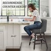 Arceso 26 Inch Bar Stools, 1pc Swivel Counter Stools with Back, Upholstered Barstools, Solid Wood Legs with Footrest - 3 of 4