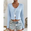 Womens Open Front Cardigans Knit Tie Shrug for Dress Sweaters Crop Cardigans - 3 of 4