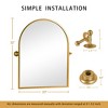 Spassway Bathroom Vanity Mirrors Black/Gold/Silver Arched Wall Mounted Beveled Glass Modern Decorative Mirror for Bathroom Bedroom Living Room - 4 of 4