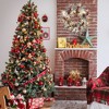 24" Christmas Wreath, Snowflake Ornament Pre-Assembled Garland with Berries and Pine Cones, Home Artificial Christmas Wreath Christmas Decorations - 4 of 4