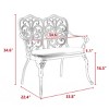 Patio Benches With Floral Rose, Patio Furniture Modern With Rust-Resistant And Waterproof Finish, Garden Benches For Outdoor-Cuddlewood - 4 of 4